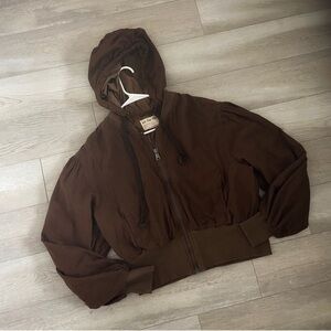 We The Free Chocolate Brown Bomber Jacket Size M